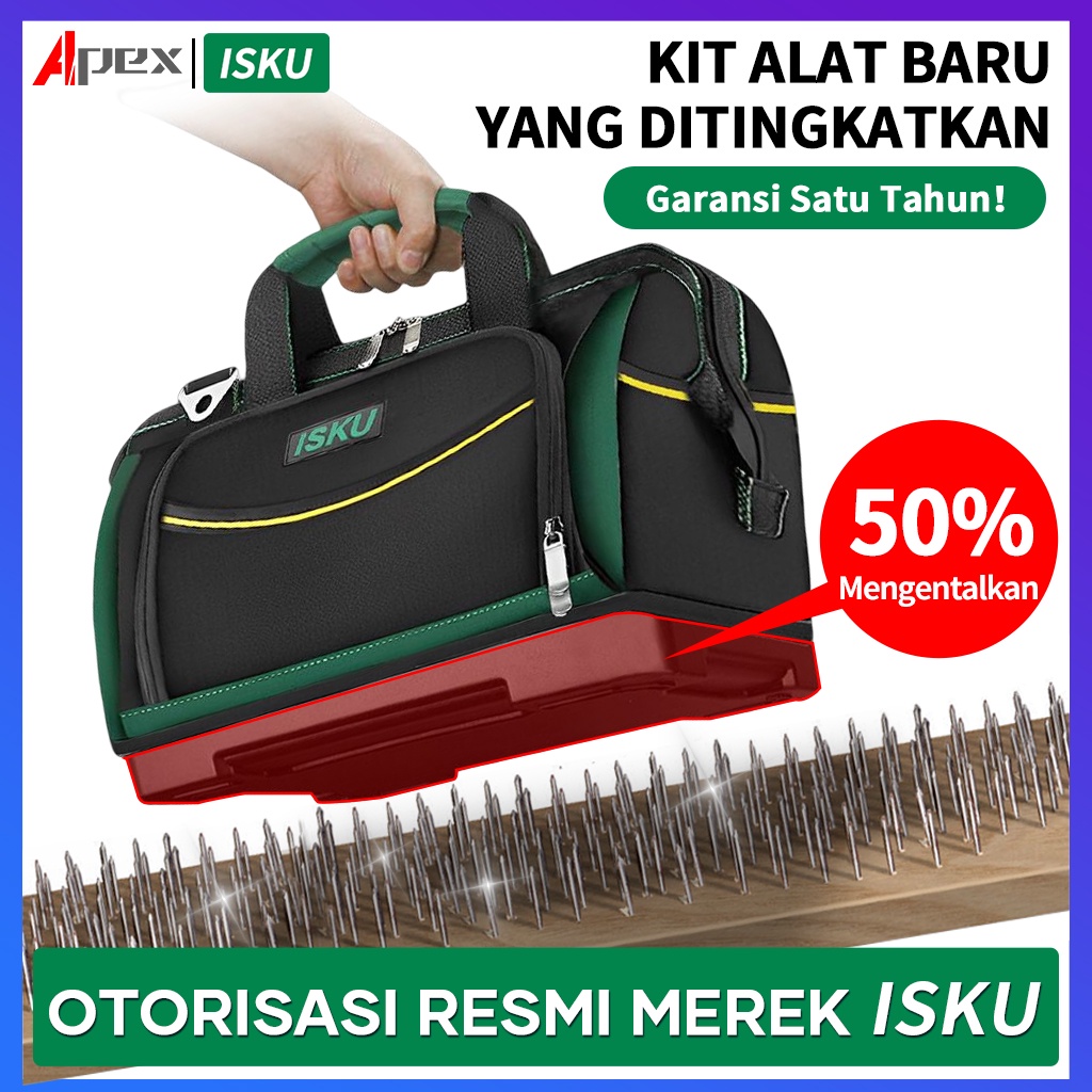 Jual ISKU Tool Bag Besar 20 Inch 1680D Kain Oxford Tas Perkakas Anti ...