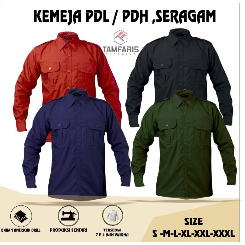 Jual KEMEJA PDL LENGAN PANJANG/KEMEJA SERAGAM LENGAN PANJANG | Shopee