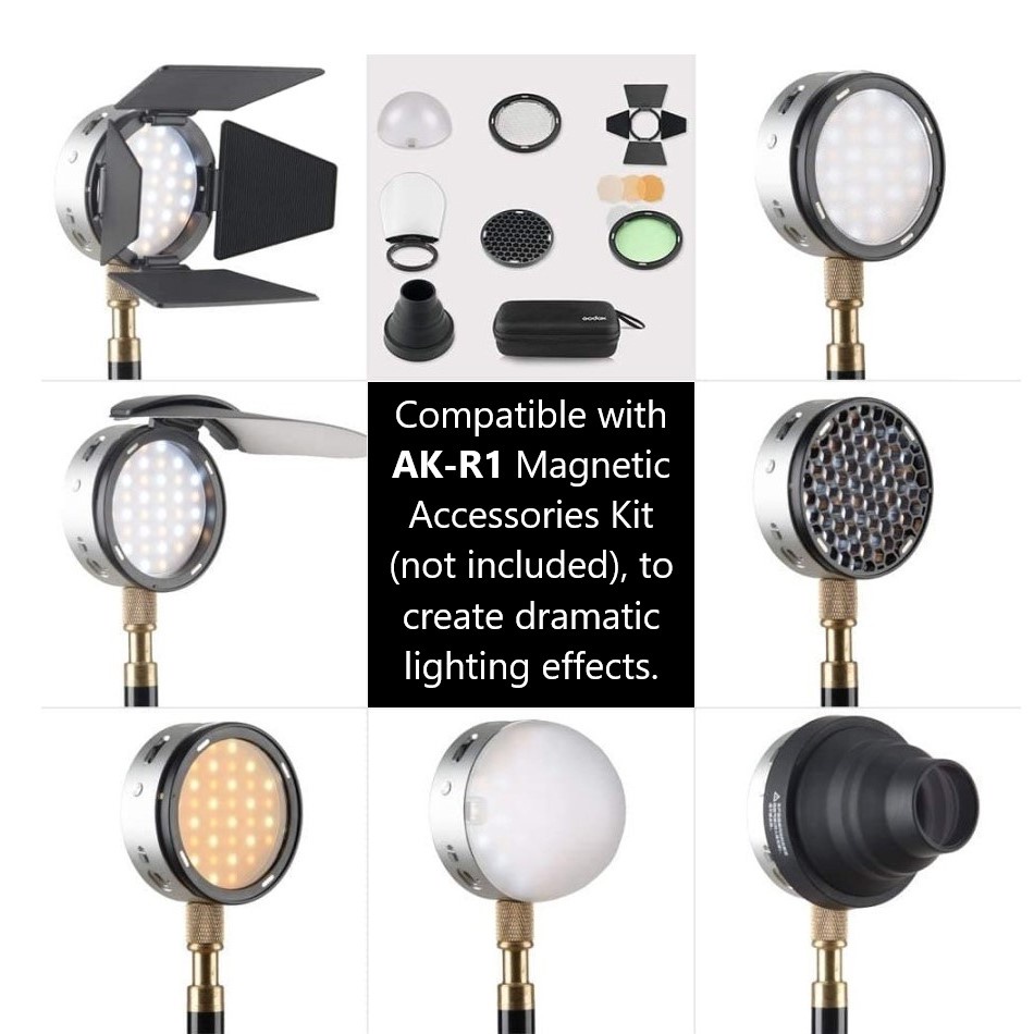 Jual Godox R1 RGB Round LED Magnetic Mini Light with Diffuser | Shopee ...