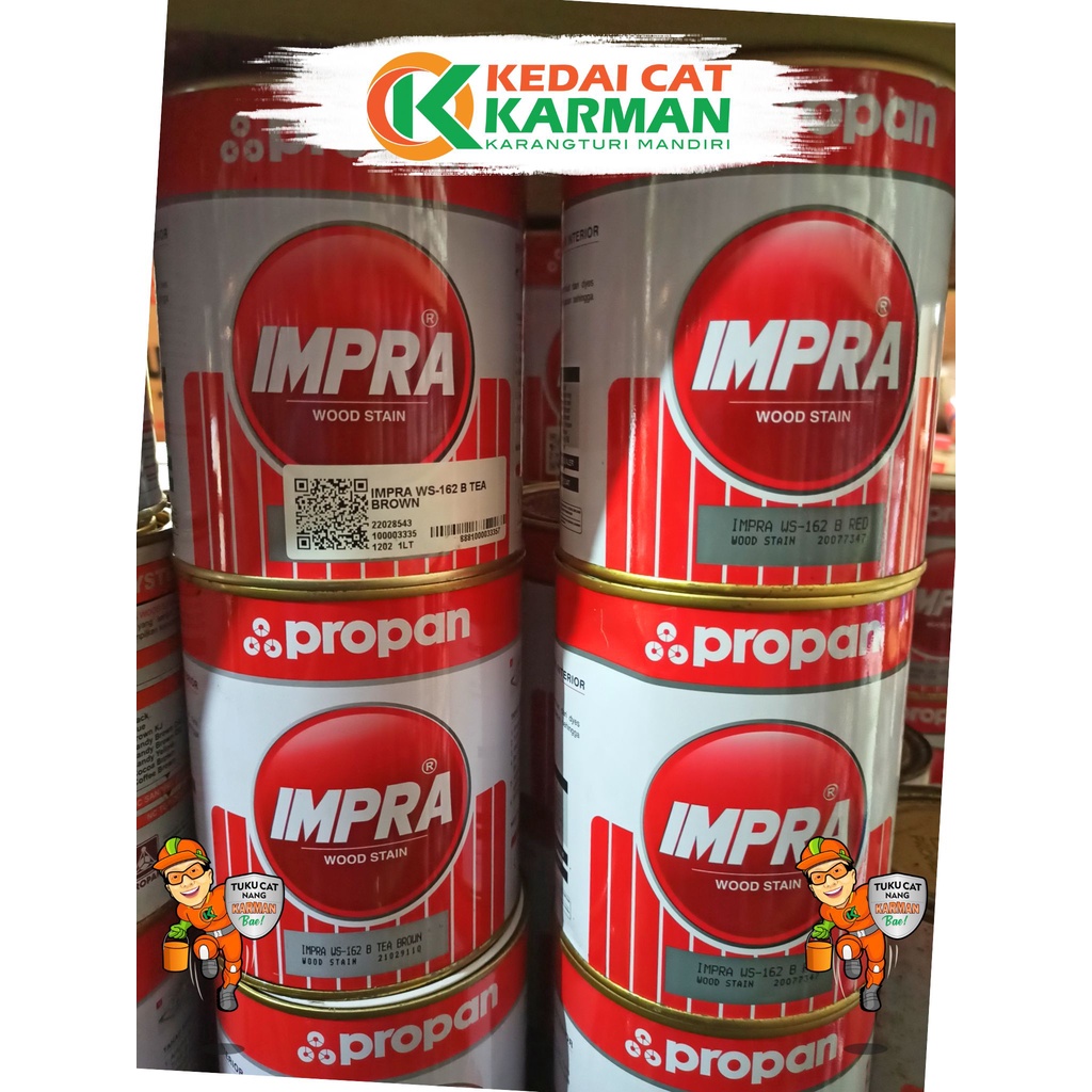 Jual IMPRA WOOD STAIN WS 162 PEWARNA KAYU TUA SALAK BROWN DARK BROWN