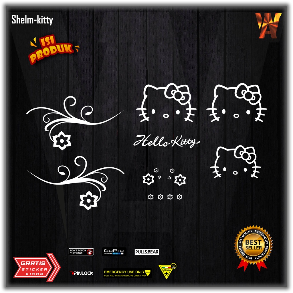Jual Stiker Hello Kitty Untuk Helm Dan Body Motor | Shopee Indonesia