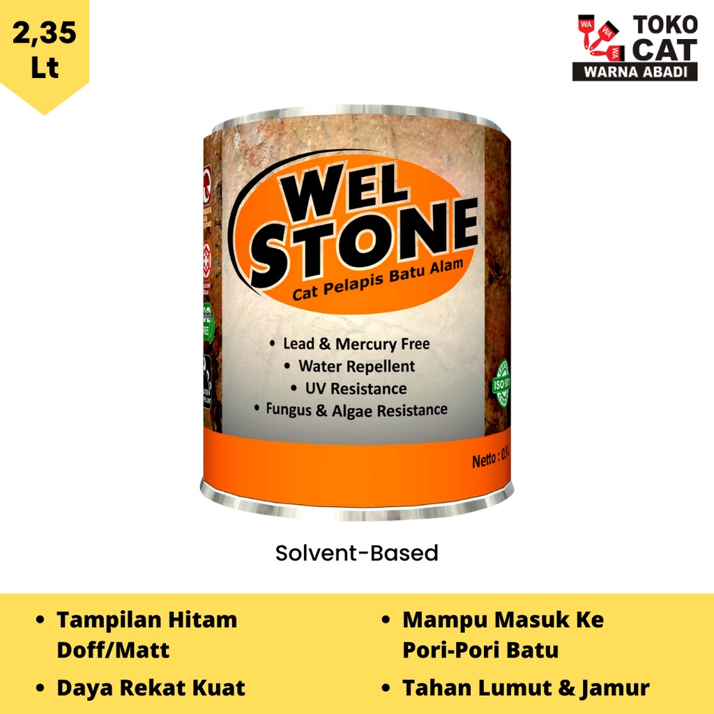 Jual CAT BATU ALAM WELSTONE BLACK DOFF 2.35 LITER | Shopee Indonesia