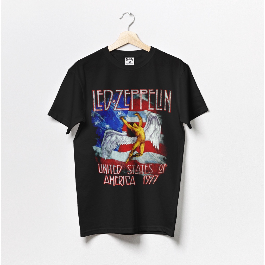 Jual Kaos Built Up Band Musik Led Zeppelin Flag 1977 Shopee Indonesia