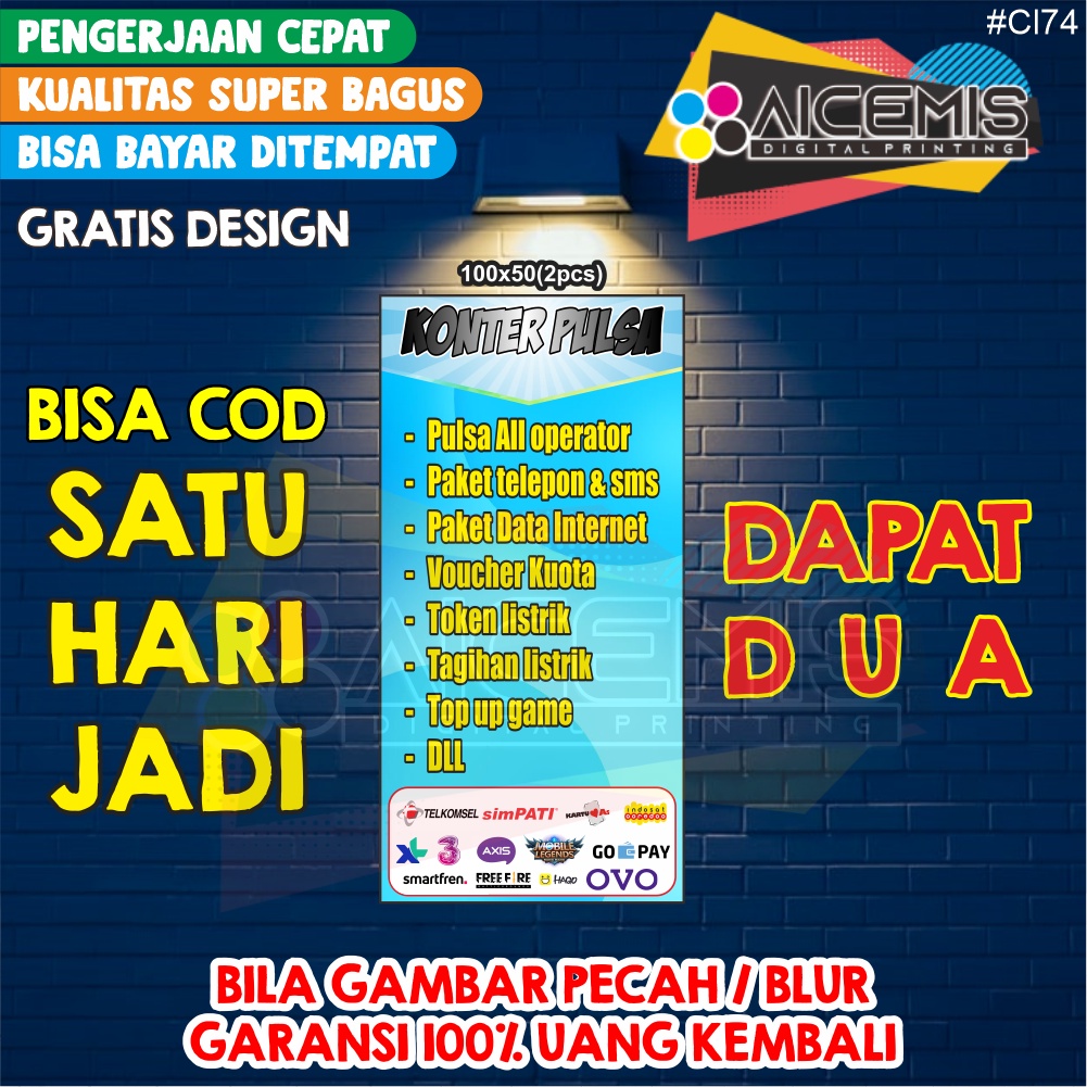 Jual Spanduk Celluler Konter Makanan / Spanduk Custom / Banner Custom ...