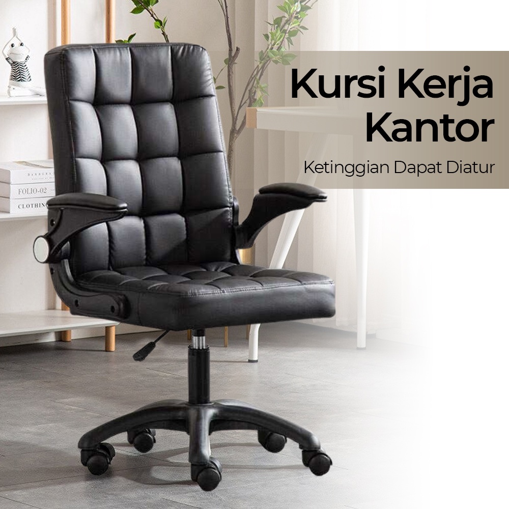 Jual Kursi Kantor Putar Swivel Leather/ Kursi Kerja dengan Senderan