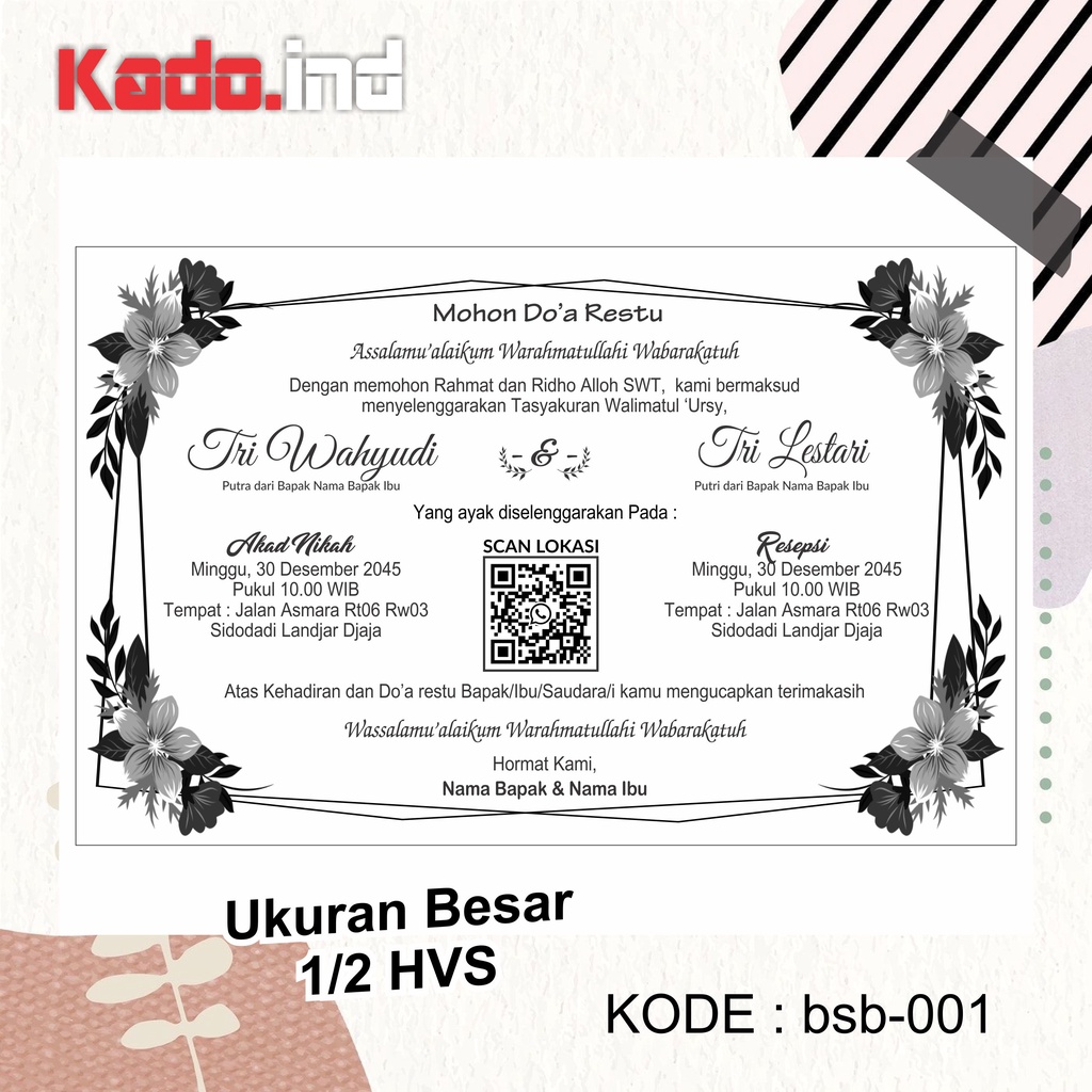 Jual Undangan Besek | Undangan Sorogan | Undangan Punjungan | Undangan