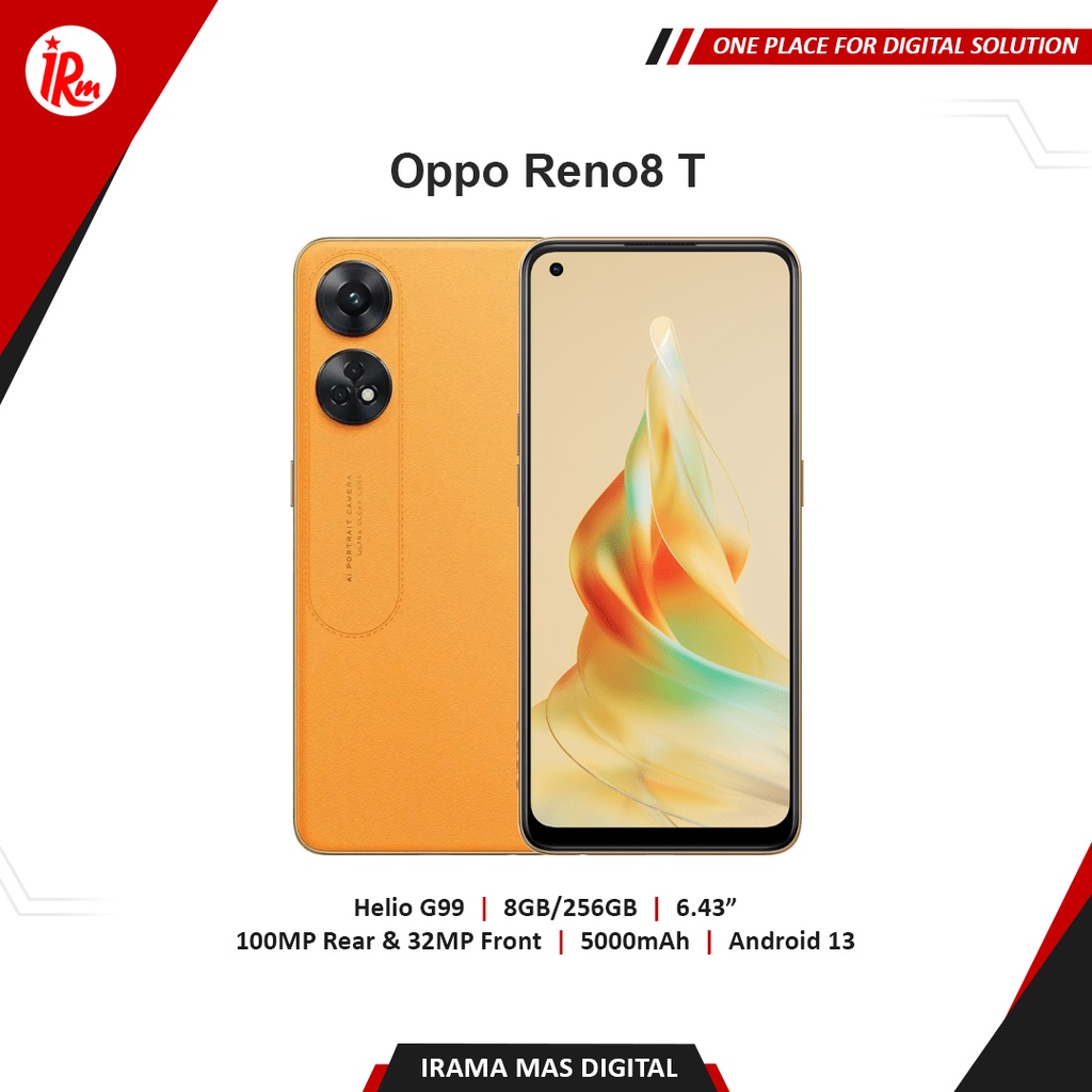 Jual OPPO Reno 8T - 8GB/256GB (Black, Orange) | Shopee Indonesia