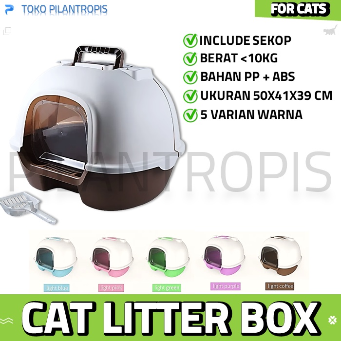 Jual LITTER BOX KUCING JUMBO TERTUTUP TEMPAT PUP KOTORAN POOP KUCING