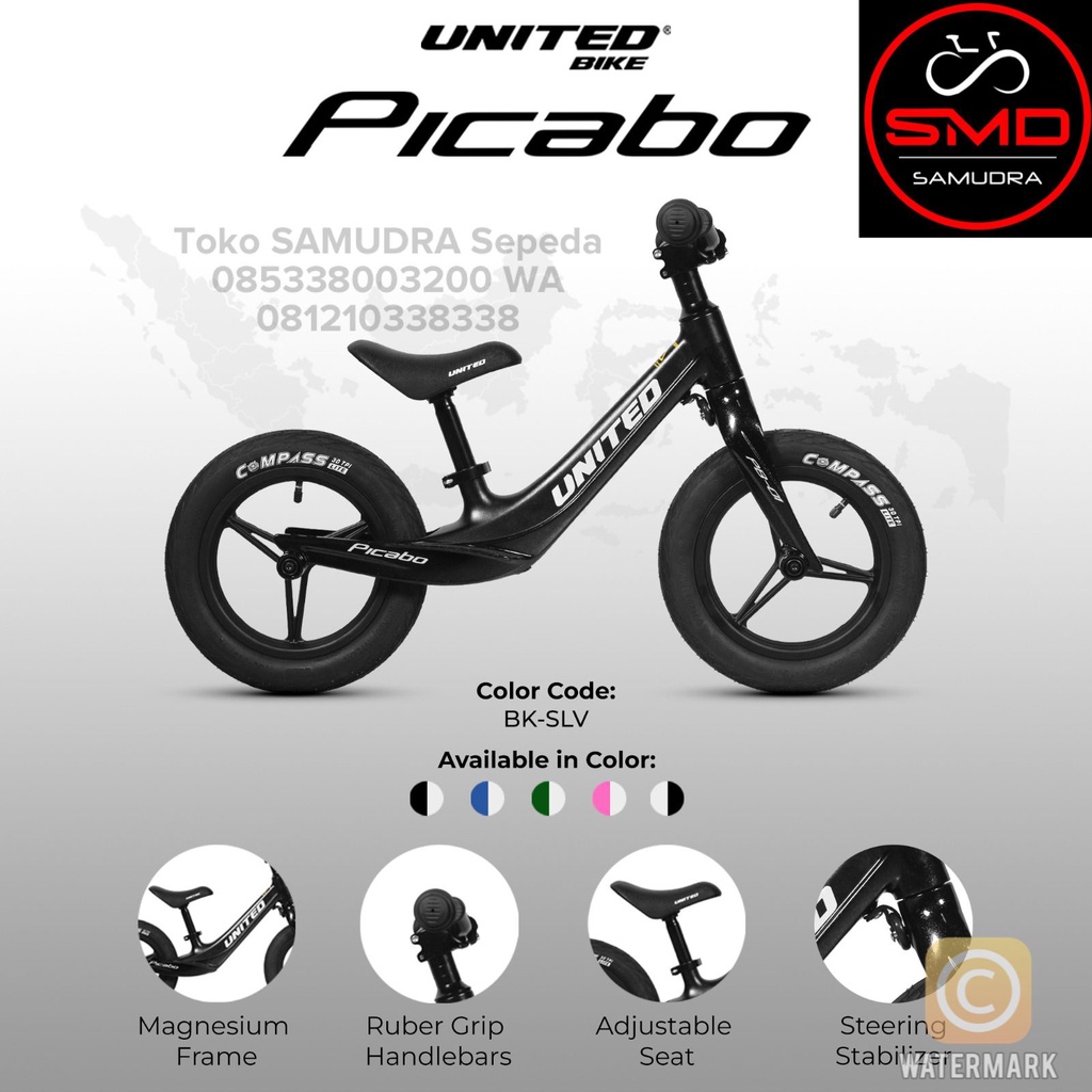 Sepeda Anak Balance Push Bike United Picabo Magnesium Ringan Murah BDG