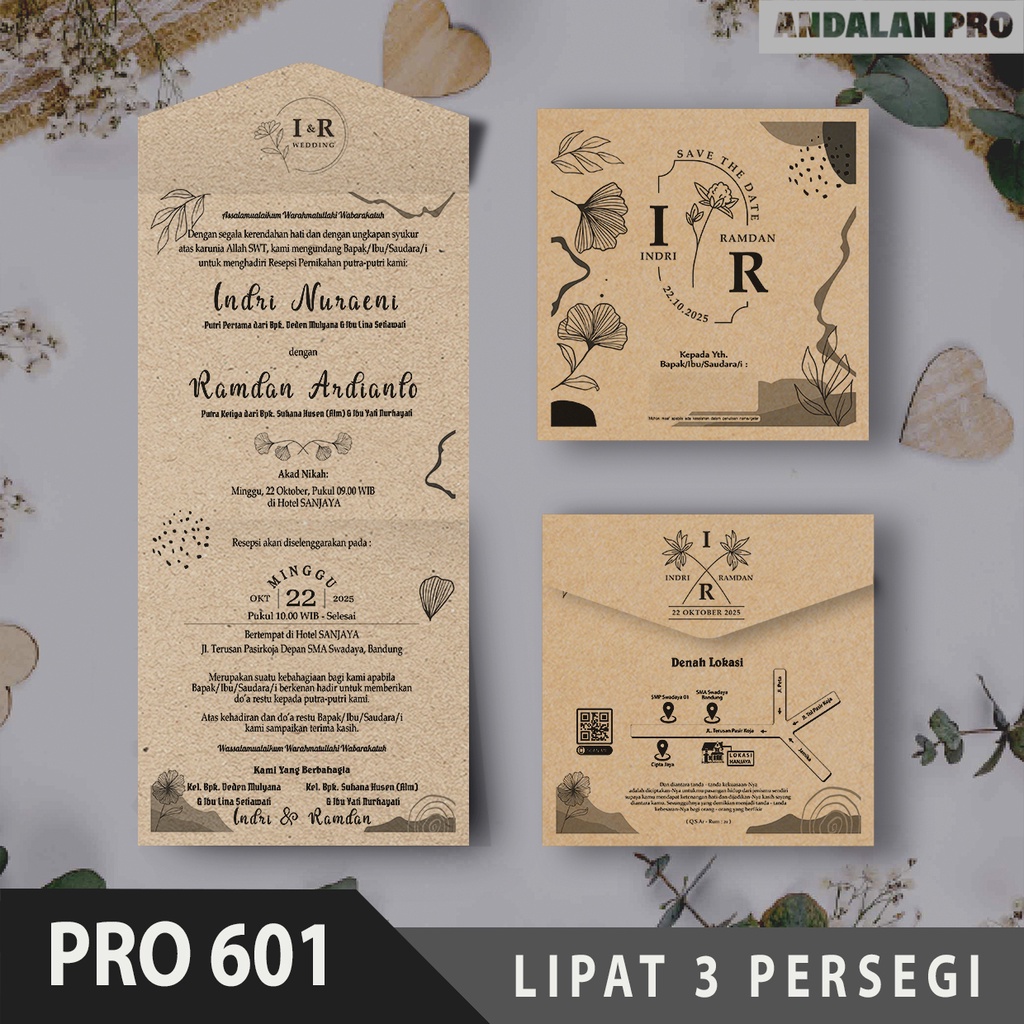 Jual PRO 601 LIPAT 3 Persegi Bahan Jasmine / Tik 200 GSM - Cetak ...