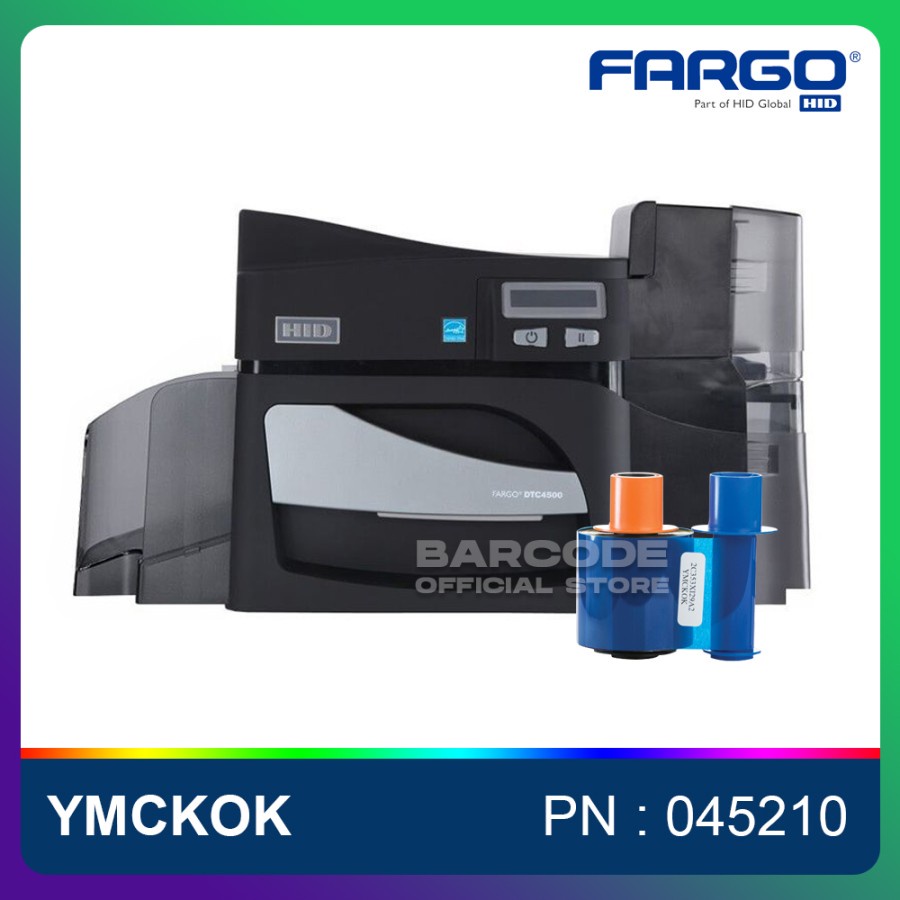 Jual Ribbon Color Fargo DTC4500e PN 45210 YMCKOK ID Card Printer 045210 ...