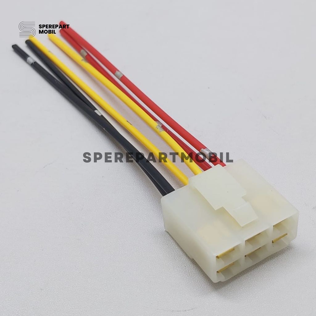 Jual soket socket konektor plus kabel 6 pin male female motor/mobil ...