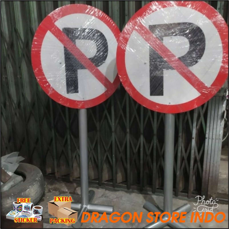 Jual Murah Rambu Dilarang Parkir Diameter 45 cm.Custom. Elegan | Shopee ...
