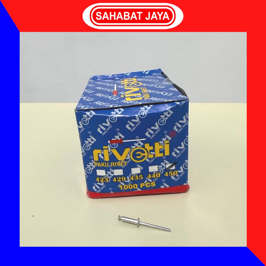 Jual Paku Rivet RIVETTI 423 429 435 440 450 540 550 (Paku Keling) isi ...