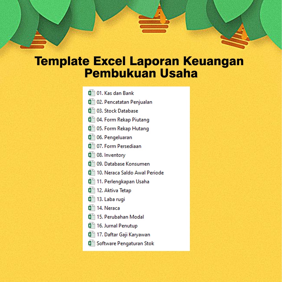 Jual 17 Template Keuangan Pembukuan Usaha Lengkap Format Excel Bonus Pencatatan Stok Produk 4072