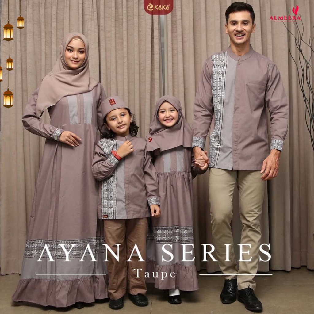 Jual Baju Couple Terbaru /Sarimbit Keke Ayana Series Taupe SRK 2119