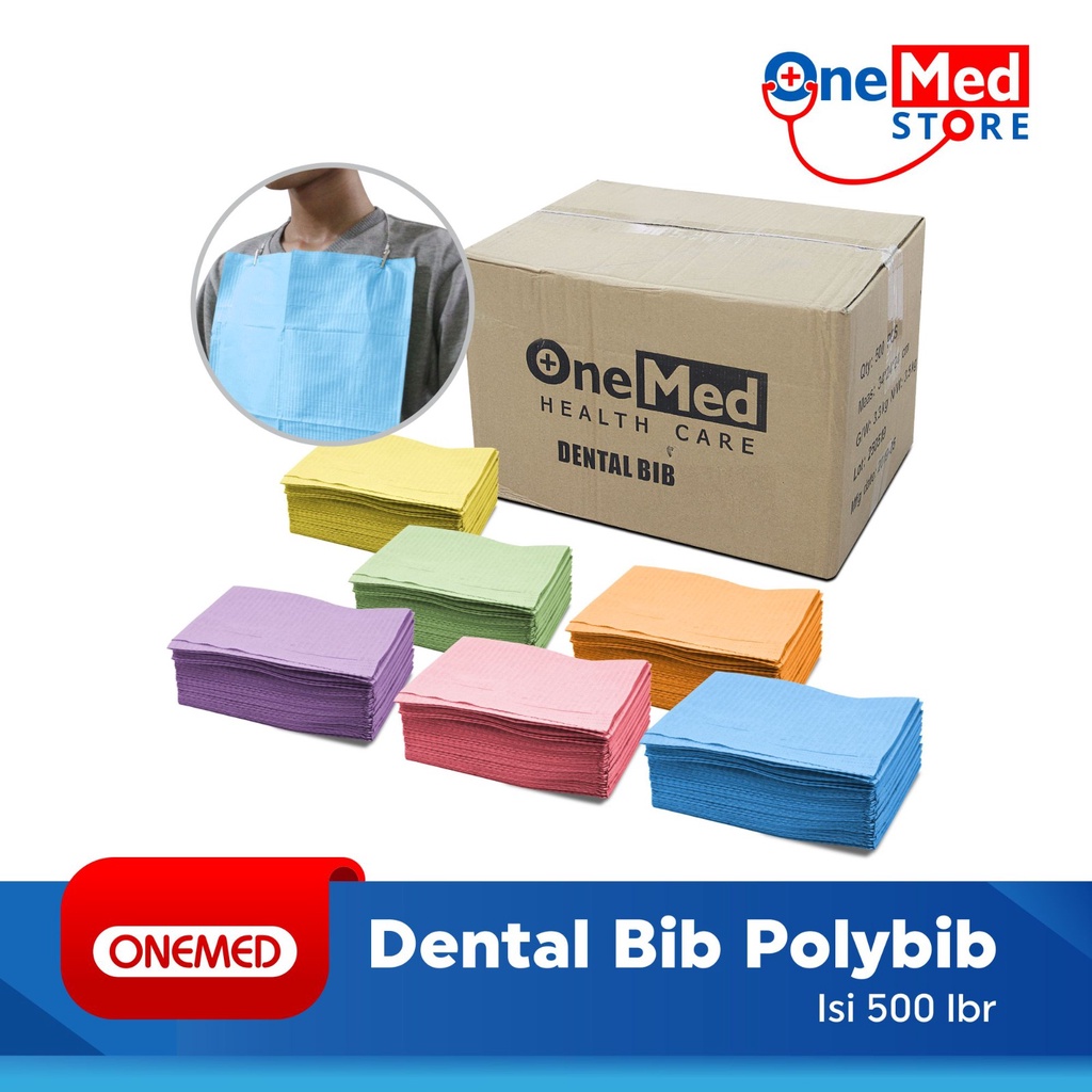 Jual Dental Bib ( Polybib ) pak isi 500 lbr OneMed Shopee Indonesia