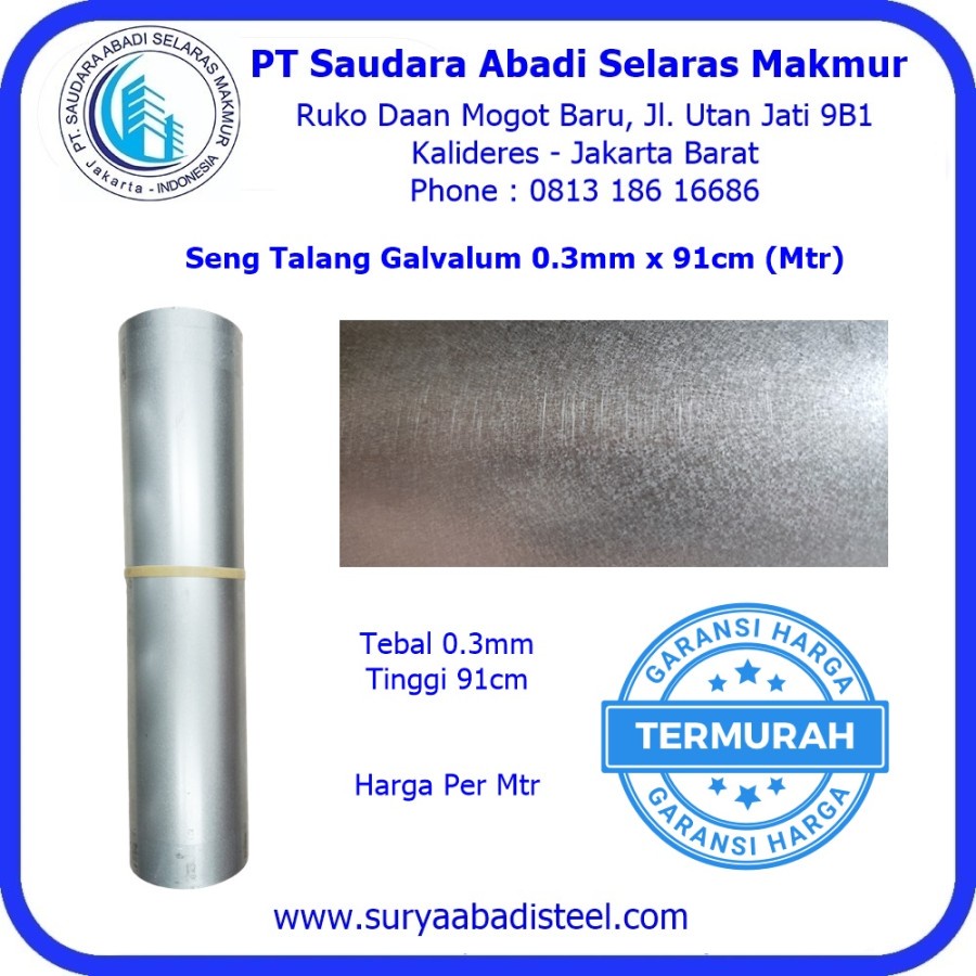 Jual Seng Talang Galvalum 03mm X 91cm Mtr Shopee Indonesia