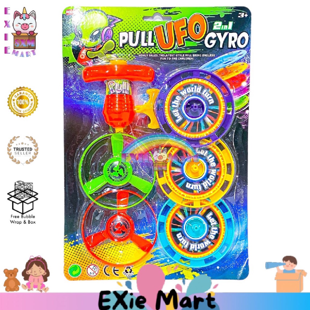Jual MAINAN ANAK GASSING UFO GYRO 2in1 SET GANGSING UFO TERBANG KE