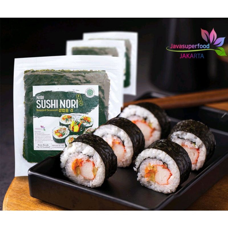 Jual Sushi Nori Rumput Laut Isi Lembar Sushi Nori Java Tokinori Manjun Sakao Nori Halal Sushi