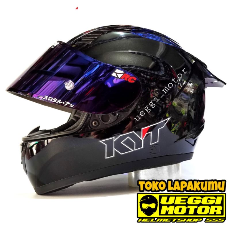 Helm kyt R10 paket ganteng black dof