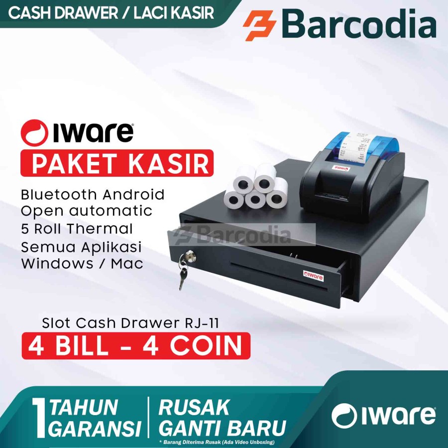 Jual Paket Kasir Iware Ppob Android Cash Drawer Printer Bluetooth