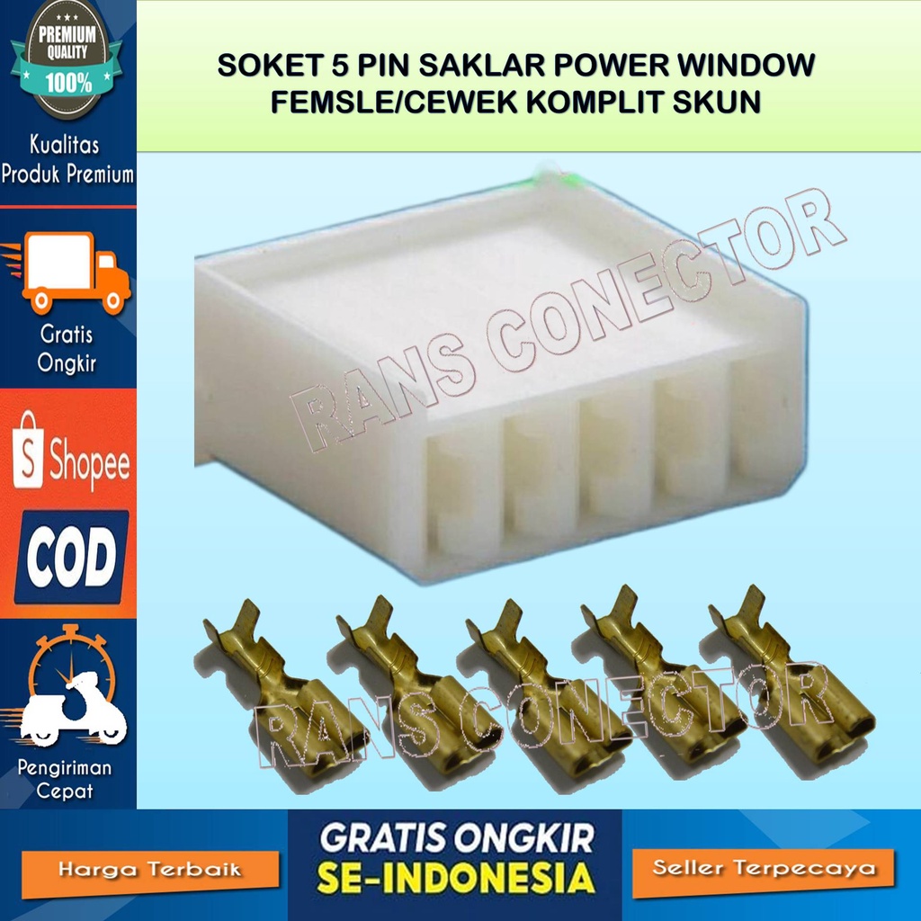 Jual SOCKET SOKET CONNECTOR SAKLAR SWITCH POWER WINDOW 5 PIN - SAKLAR ...