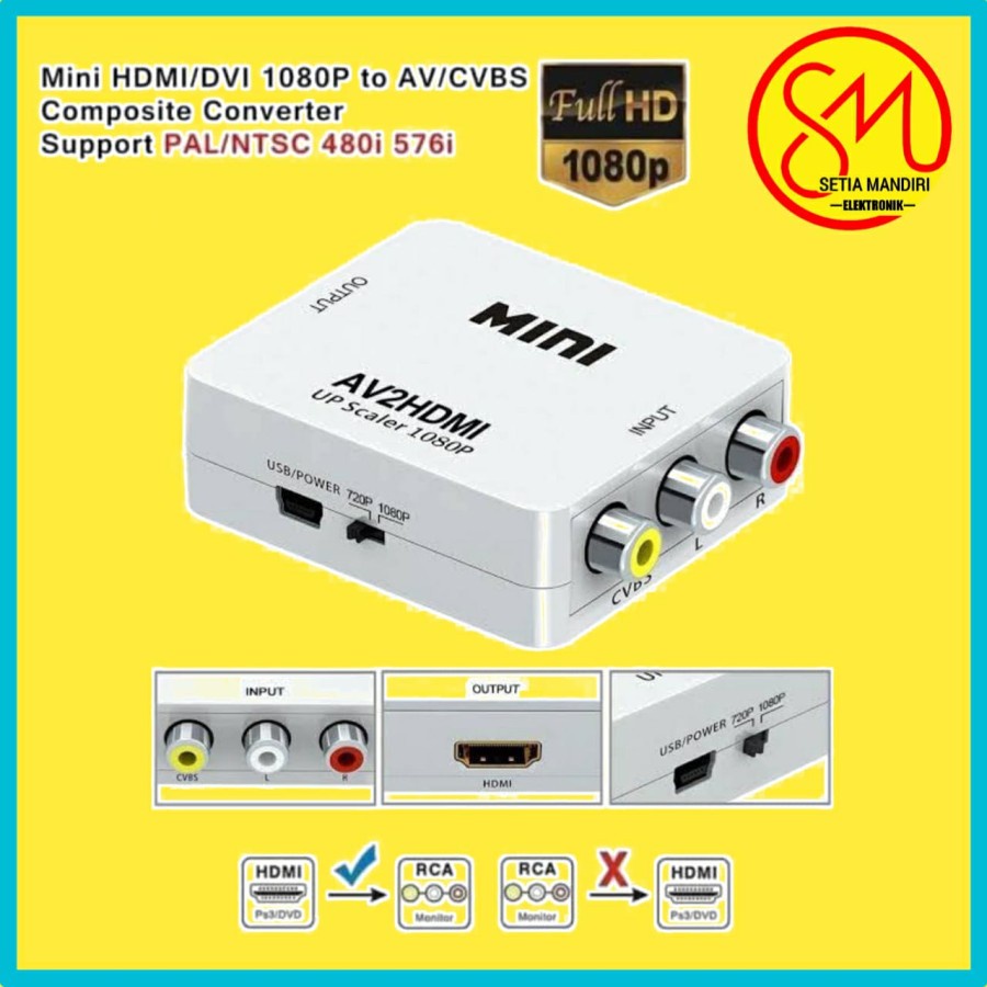 Jual HDMI to AV RCA Converter Adapter Shopee Indonesia