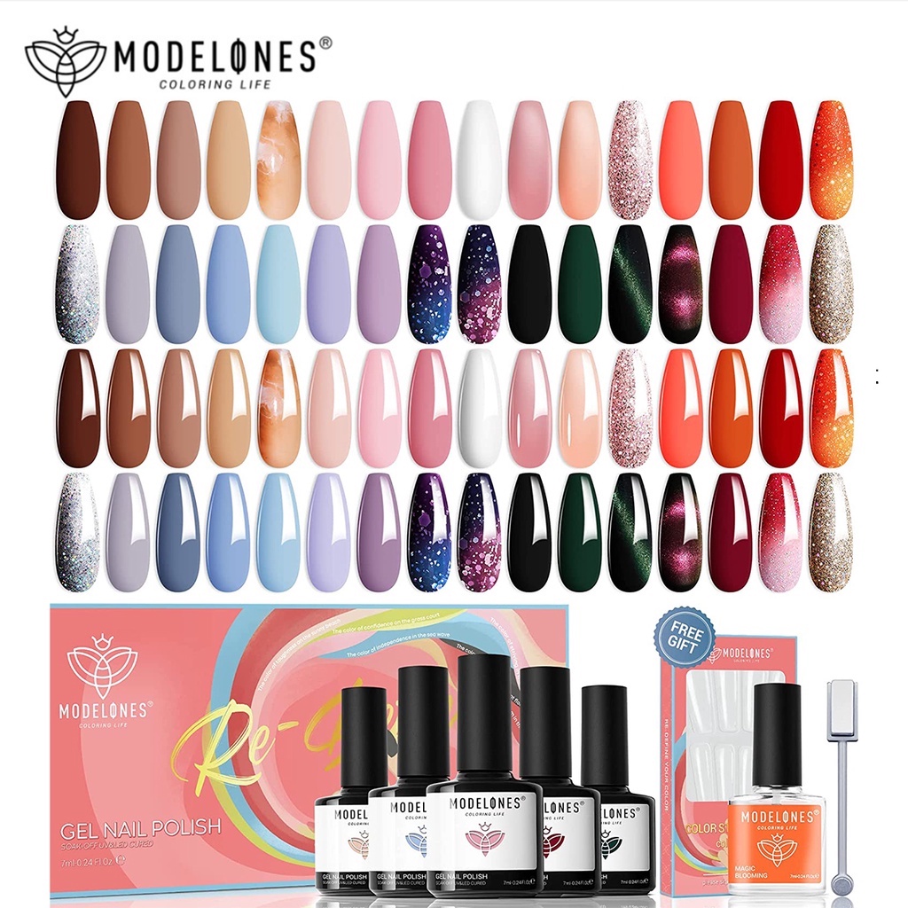 Jual Modelones 36 Pcs Kit Cat Kuku Gel Bright Gel Polish Set Rendam
