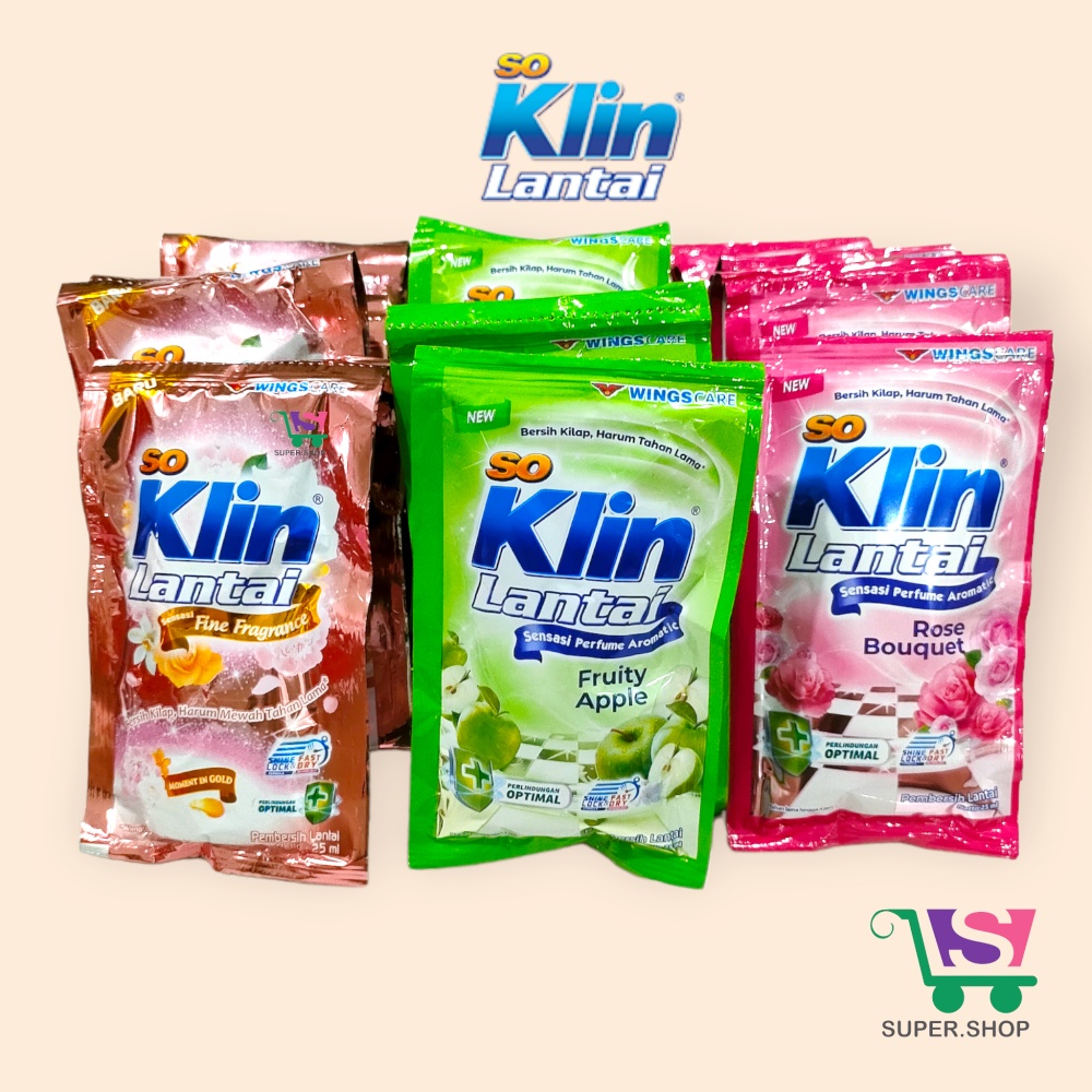 Jual So Klin Lantai Sabun Pembersih Pel Lantai Renceng 25 ML (isi 12 pc ...
