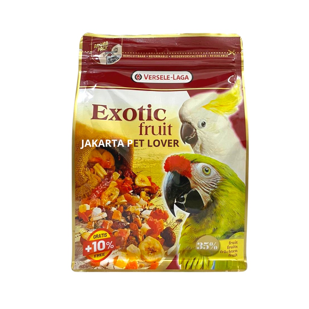 Jual Versele Laga Exotic Fruit 300gr + Free 30gr pakan burung parrot