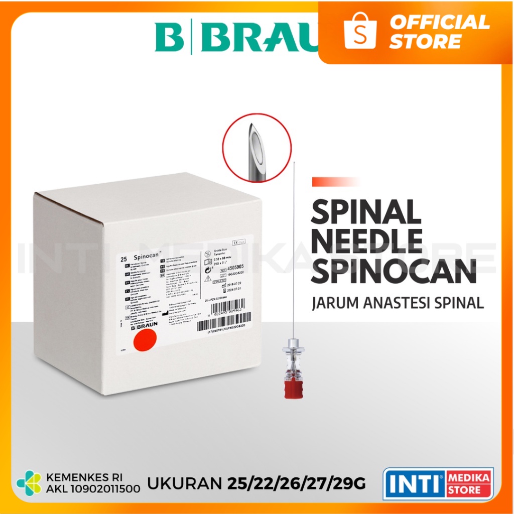 Jual B BRAUN - Spinal Needle SPINOCAN Jarum 22 25 26 27 29 G | Shopee ...