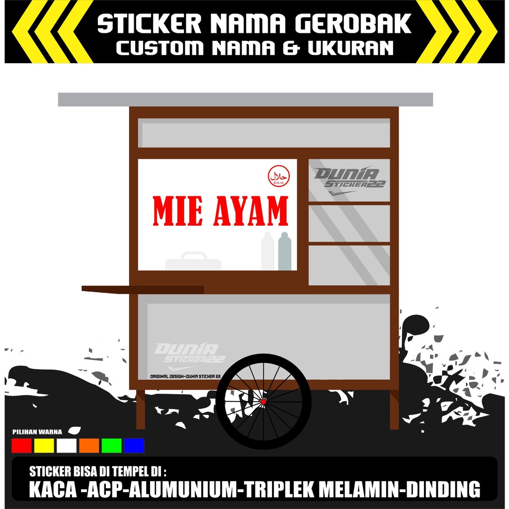 Jual Sticker Kaca / Cutting Sticker Kaca / Sticker Nama Gerobak ...