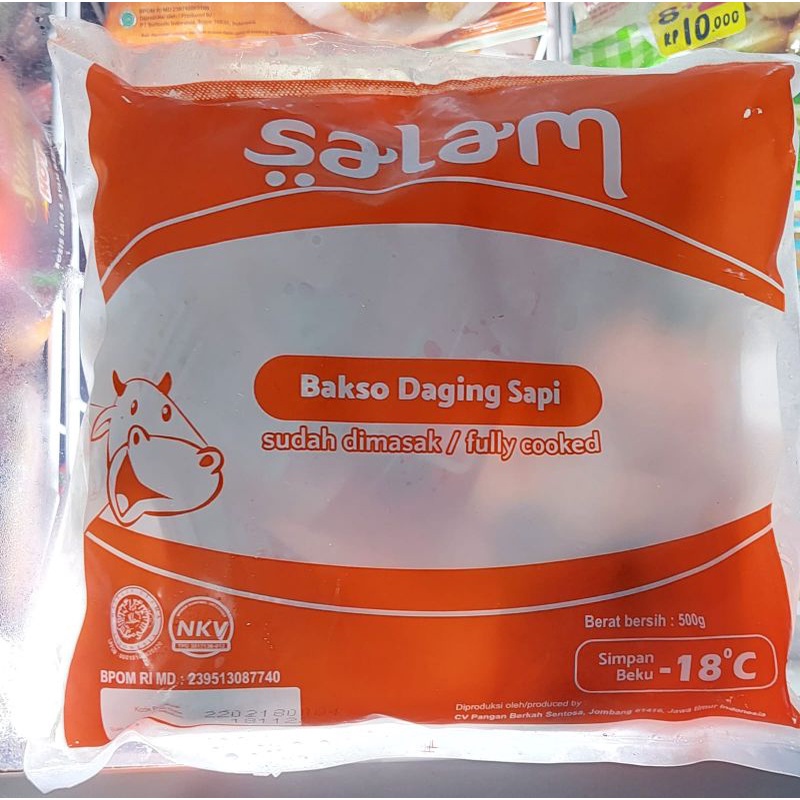 Jual Salam Bakso Daging Sapi 500 Gr Isi 50 Butir Frozen Food Murah