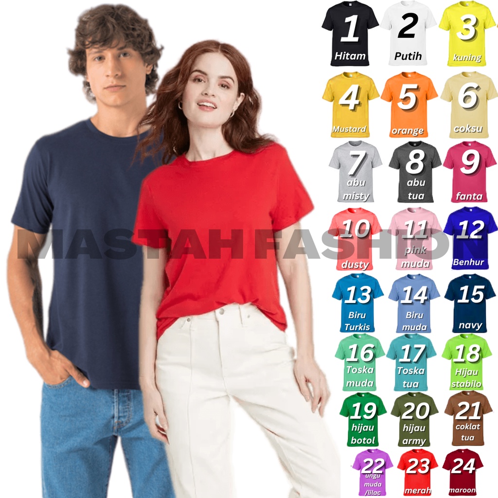 Jual Kaos Lengan Pendek Polos O Neck Unisex Katun Combed 30s | Shopee ...