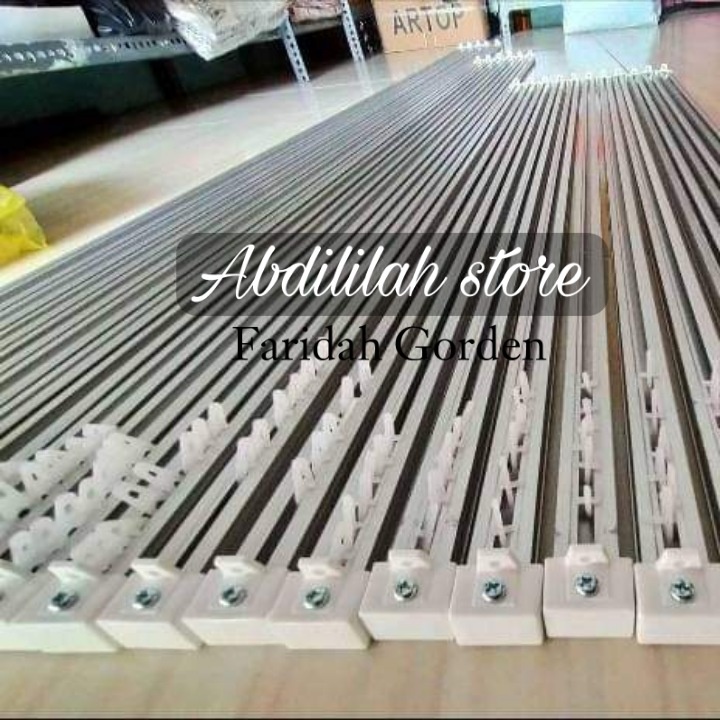 Jual Tirai Gorden Batang gordyn almunium 2 meter lengkap 1 set rollet ...