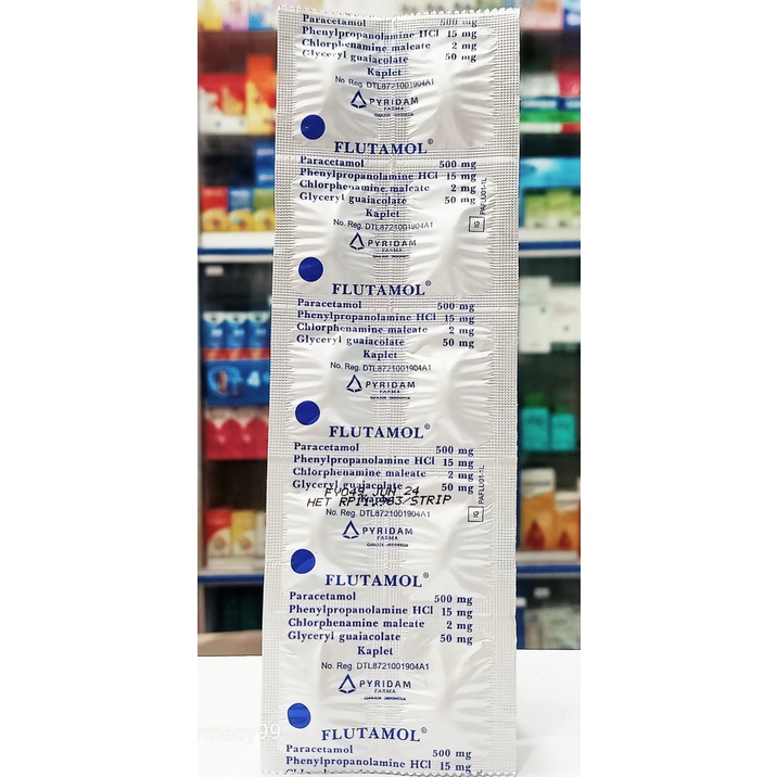 Jual Flutamol 𝟏 𝐒𝐓𝐑𝐈𝐏 𝐈𝐒𝐈 𝟏𝟎 𝐊𝐀𝐏𝐋𝐄𝐓 - Obat Demam Flu Demam Batuk