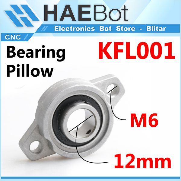 Jual [HAEBOT] Bearing Pillow Block KFL001 12mm Bracket Holder Shaft ...