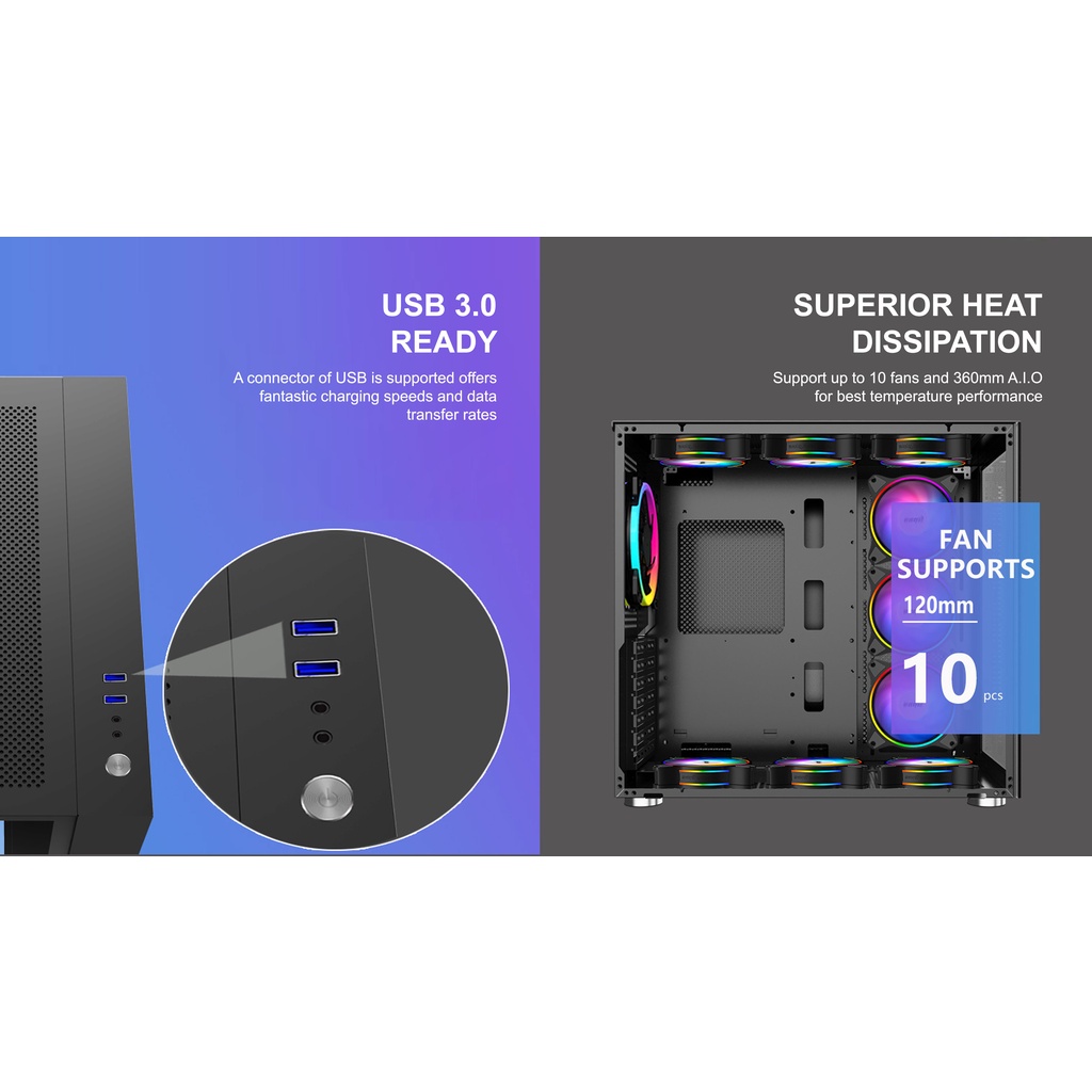 Jual Casing PC Komputer VenomRX Daemon Black Mid Tower ATX Case ...