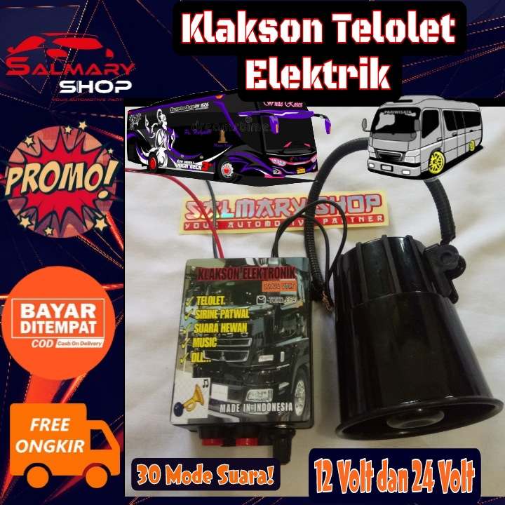 Jual Klakson Telolet Basuri 24 Volt 24v 12 Volt 12v Bis Bus Truk Canter ...