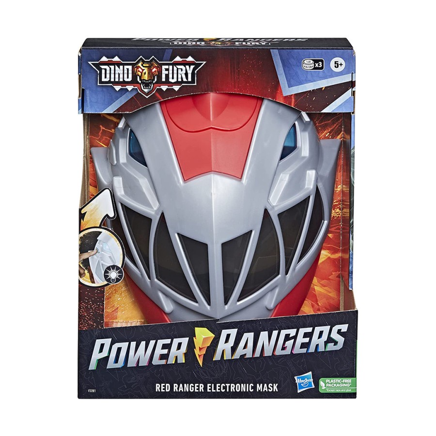 Jual Power Rangers Dino Fury Red Ranger Electronic Mask Toy | Shopee ...