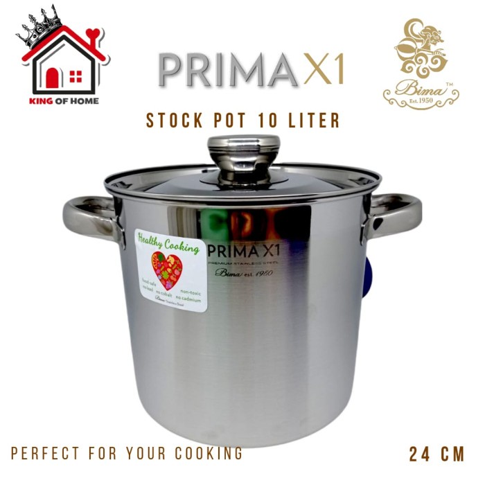 Jual Terlaris Panci Bima Prima X1 Stockpot 24Cm 10L Stainless Steel ...