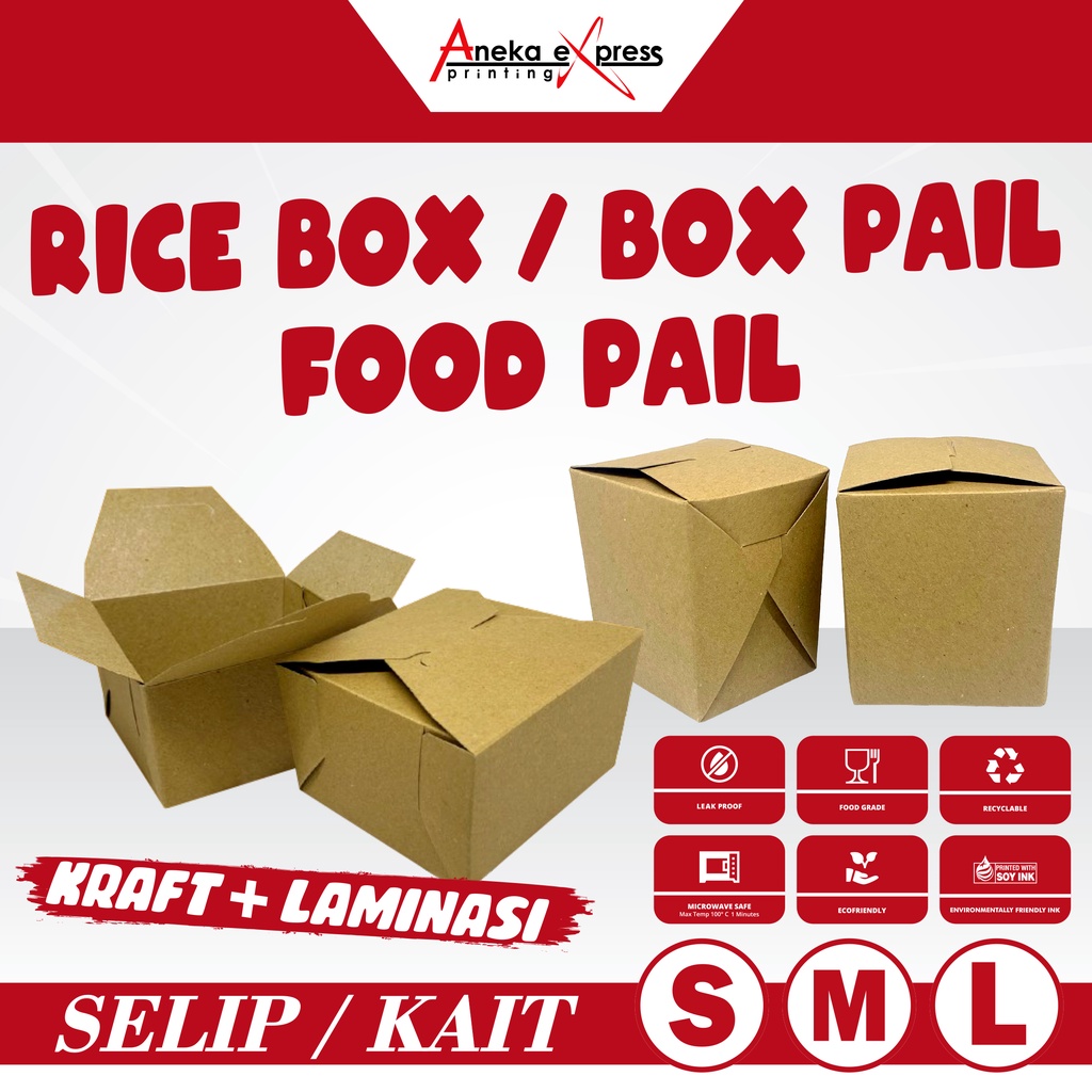 Jual FOOD PAIL BOX PAIL FOODGRADE ECO KRAFT / RICE BOX / KOTAK MAKAN ...