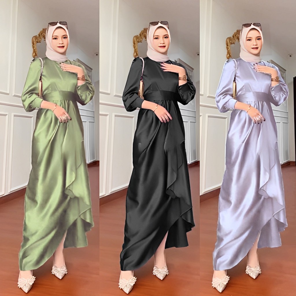 Bridesmaid Dress Satin Hijab - Perumperindo.co.id