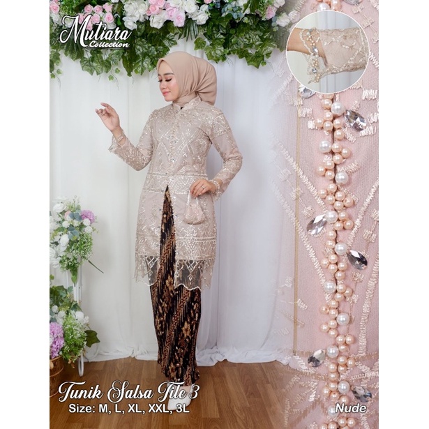 Jual Permata Olshop Kebaya Tunik Salsa Mk Kebaya Tunik Tulle Busui Payet Kebaya Wisuda