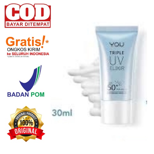Jual Sunblock YOU Triple UV Elixir Sunscreen Gel SPF 50+ PA++++ UBA UVB ...