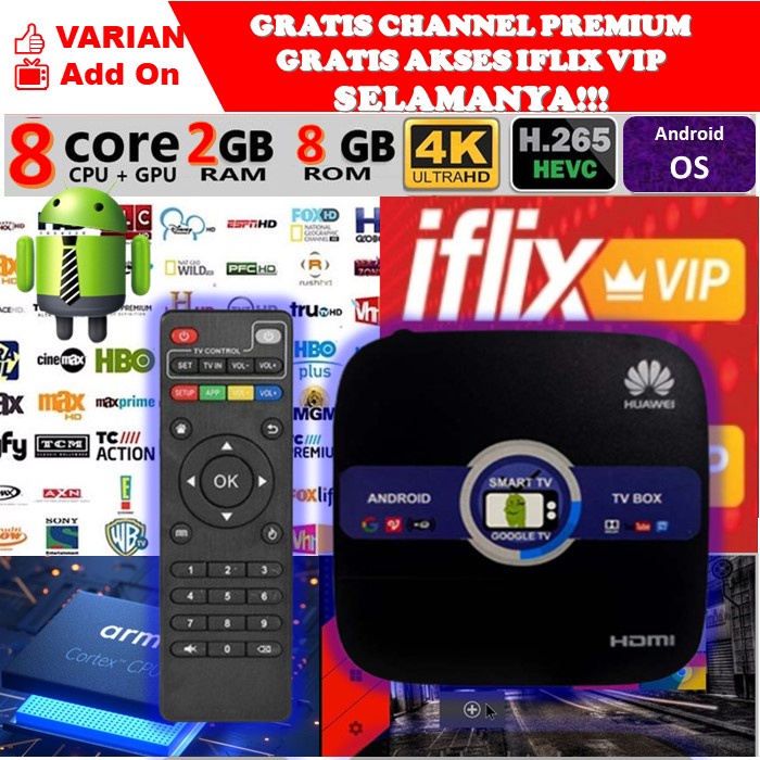 Jual Smart TV Box STB Ram 2gb Rom 8Gb TV BOX Huawei UNLOCK Bisa TV