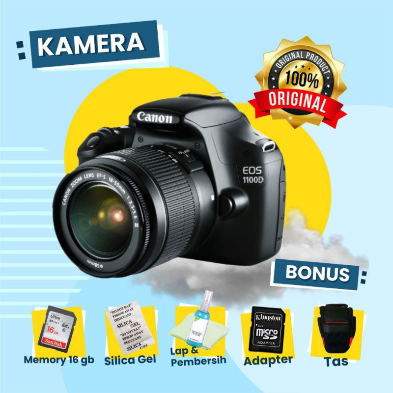 Jual KAMERA CANON 1100D kit Second Bekas Garansi bukan Camera