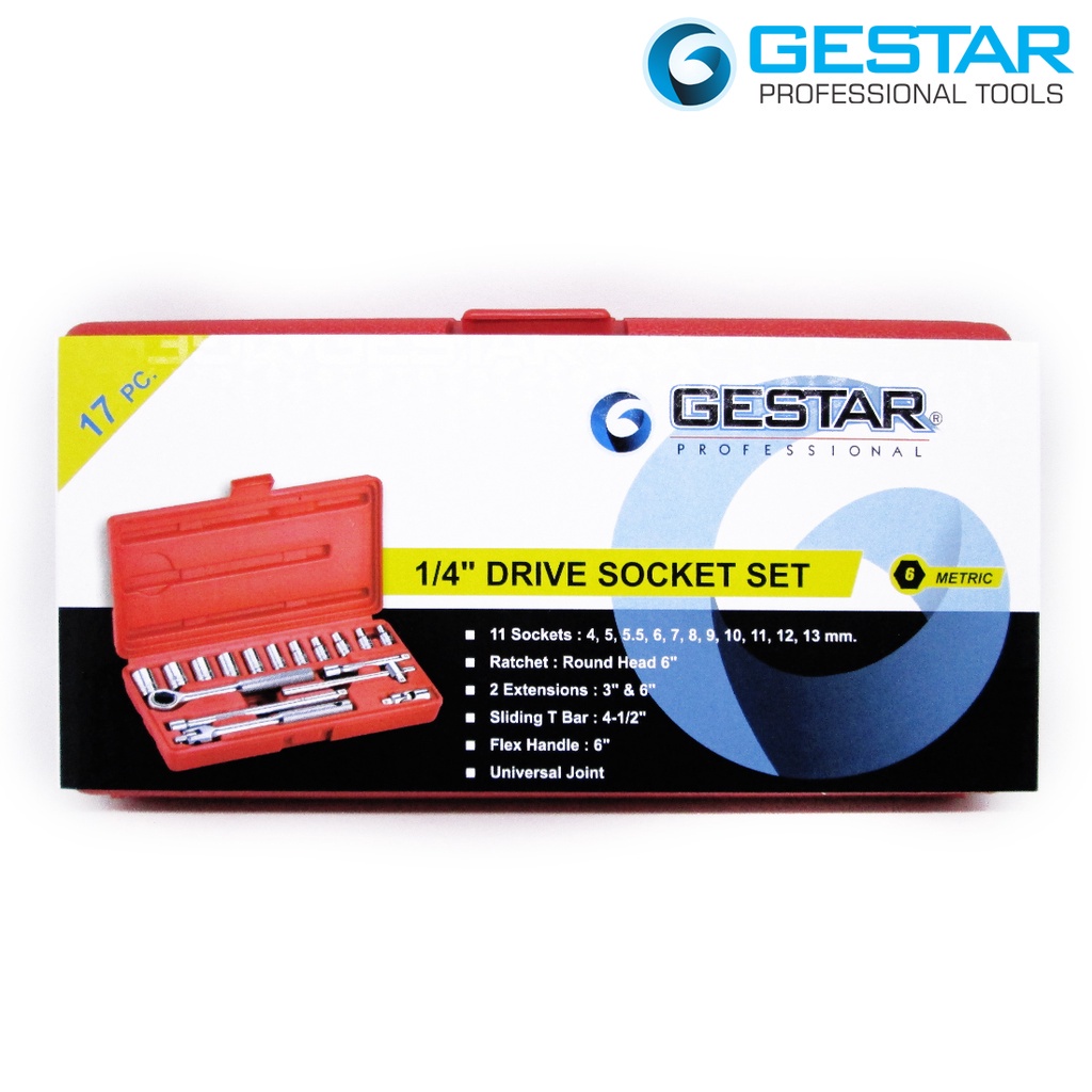 Jual GESTAR/CROSSMAN-Set Kunci Shock 1/4” Drive Socket Set 17Pc Metric ...