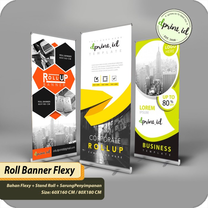 Jual Cetak Roll Up Banner 60 X 160 CM Dan 80 X 180 CM Standng Banner ...